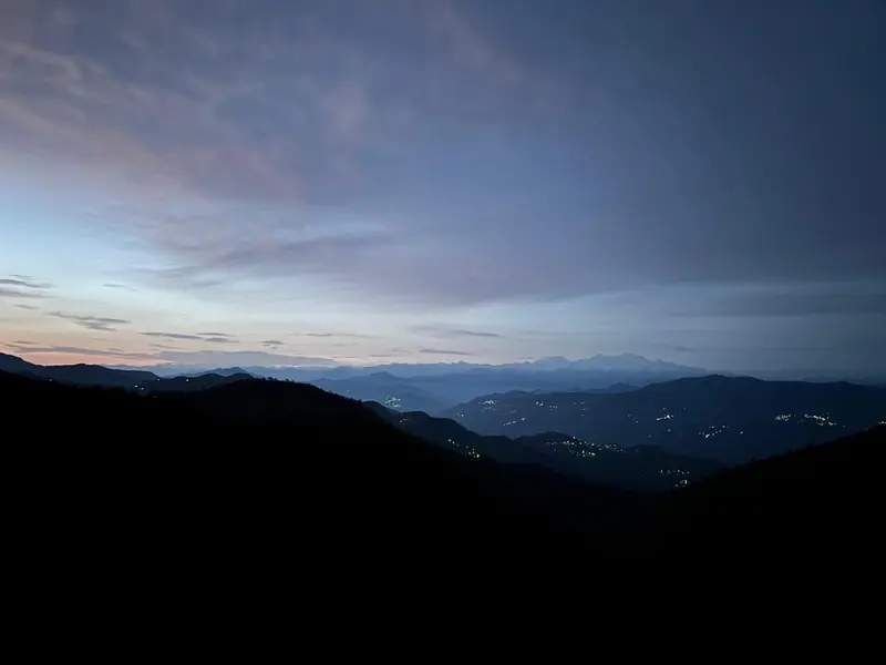 Blue hour at Namah Stay Himalayas, Kanatal