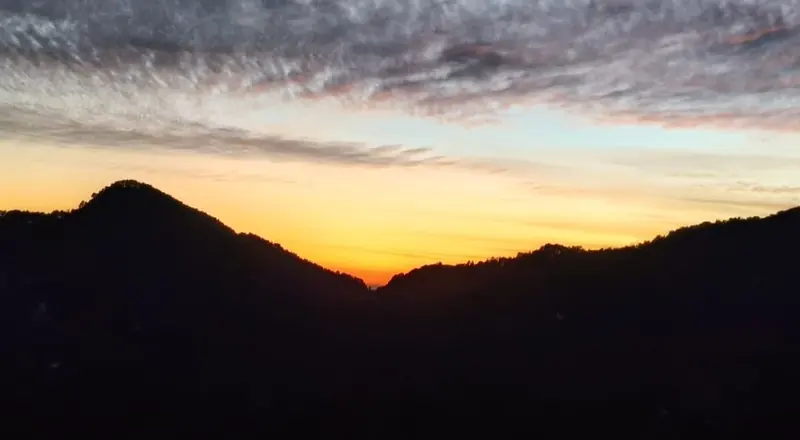 Last light at Namah Stay Himalayas, Kanatal